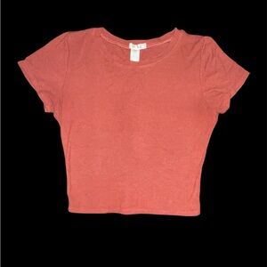 Bozzolo burgundy cropped T-shirt, size large.